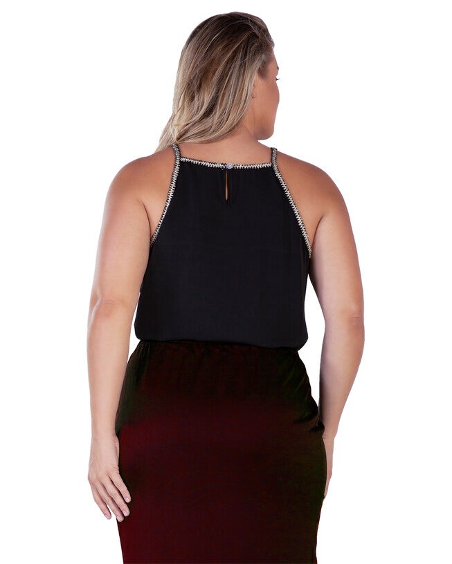 Ara Womens Plus Size Gold Trim Tank Top, , alternate image number null