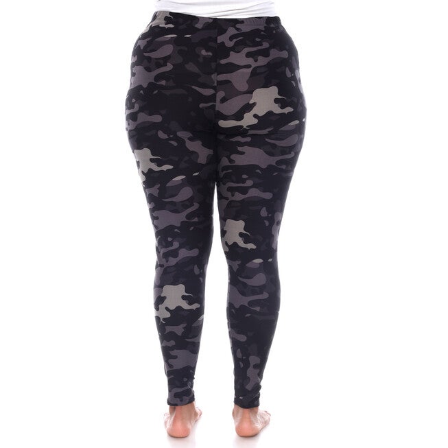 Super Soft Camo Printed Leggings, Black Army / Black, alternate image number 2