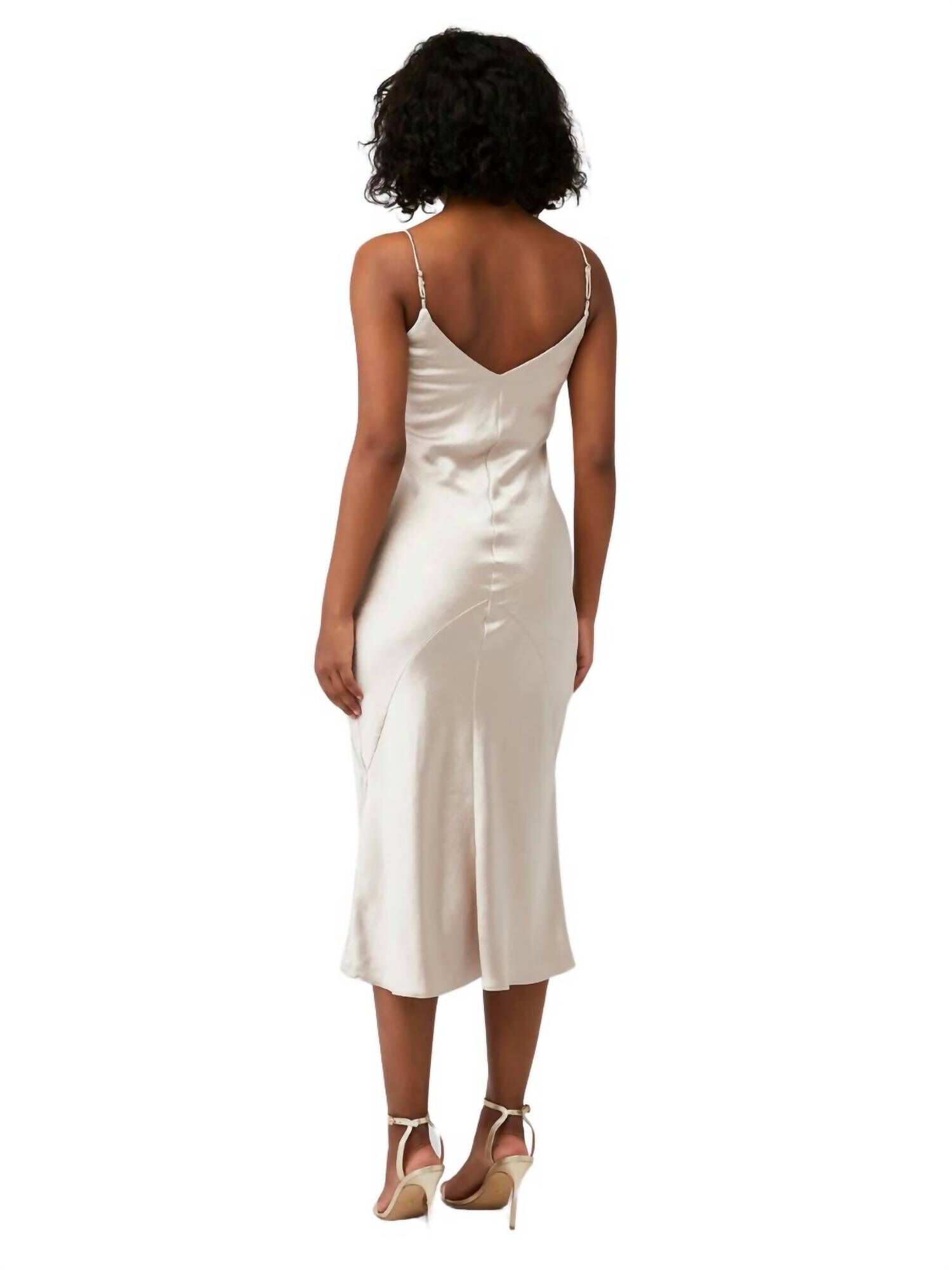 Dolly Satin Dress in Oyster, , alternate image number 2