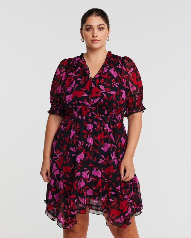Mystique Floral Mini Dress, PRINT / Pink, alternate image number 1