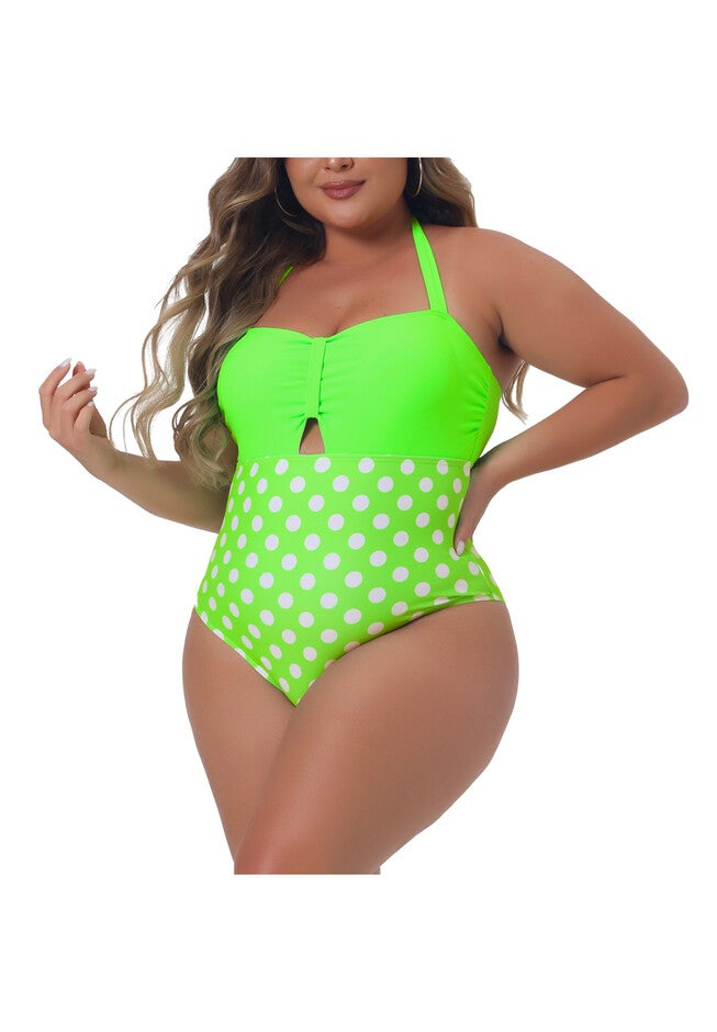 Summer Swimsuit Cutout Swimwear, Green / Kelly Green, alternate image number 1