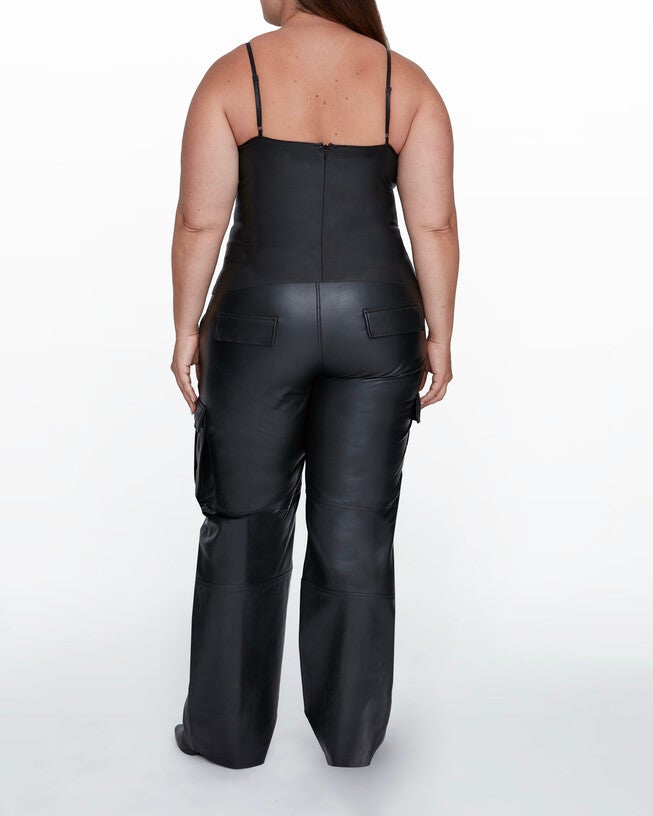 Memphis Stretch Leather Tank, Black / Black, alternate image number null