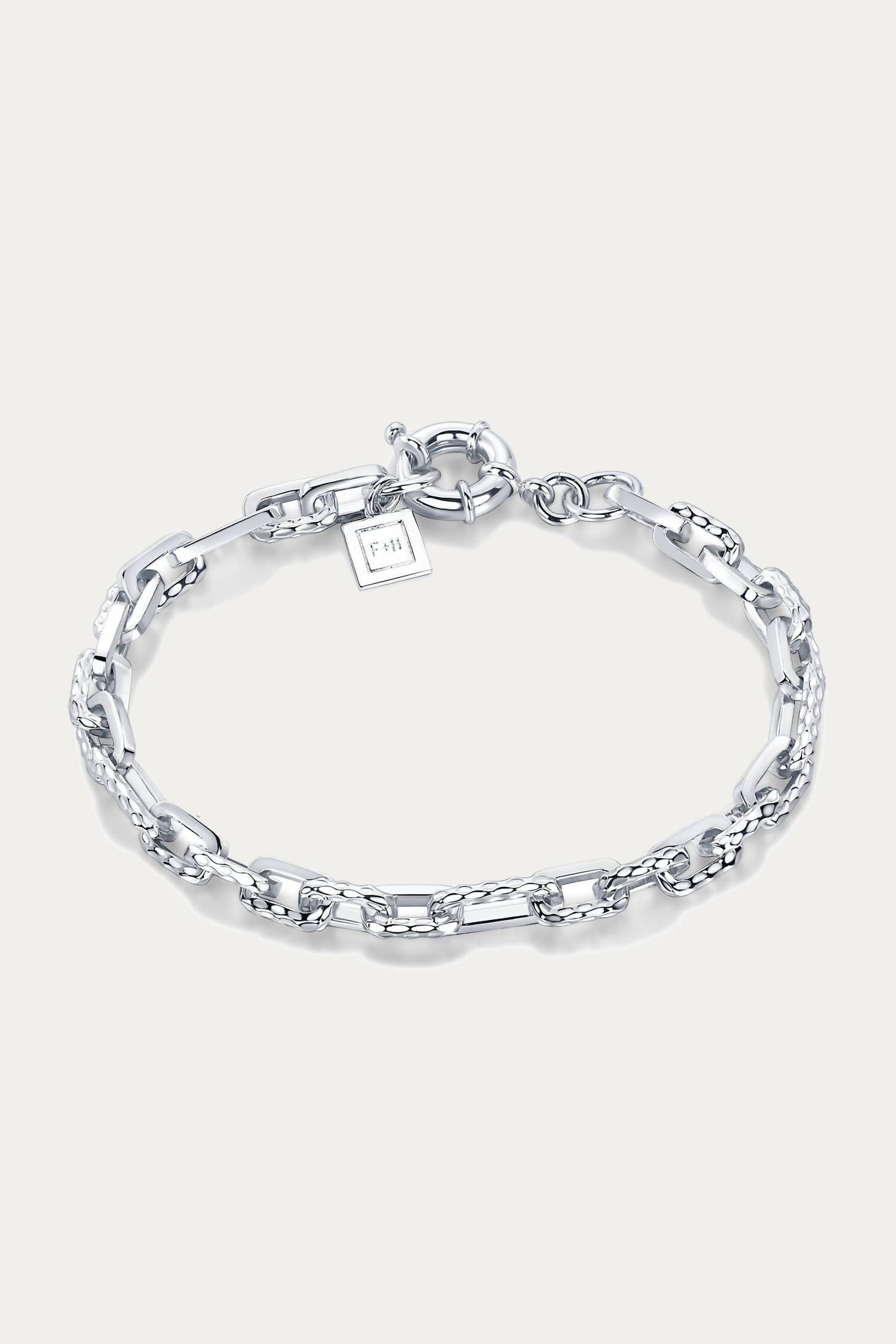 RAMONES HAMMERED CHAIN ANKLET IN SILVER, Silver / Silver, hi-res image number 0