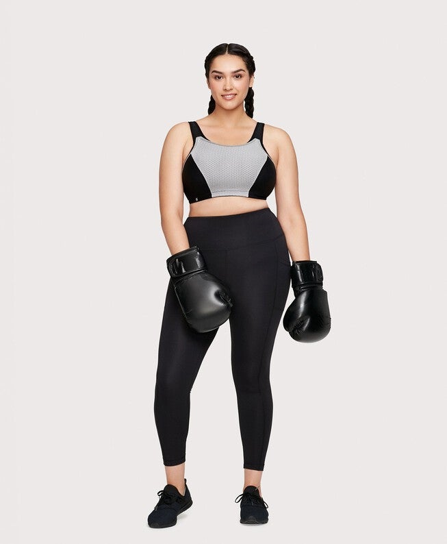 Custom Control Sports Bra, BlackGray / Black, alternate image number 1