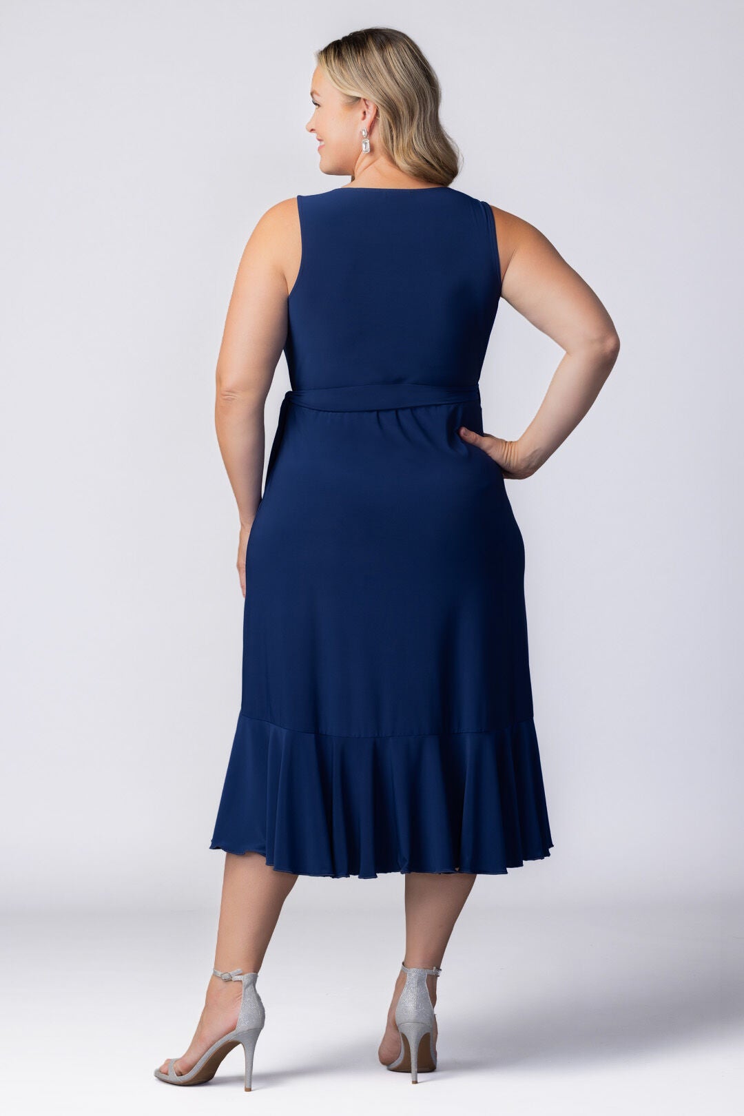 Laguna Sleeveless Wrap Dress, Nouveau Navy / Navy, alternate image number 1