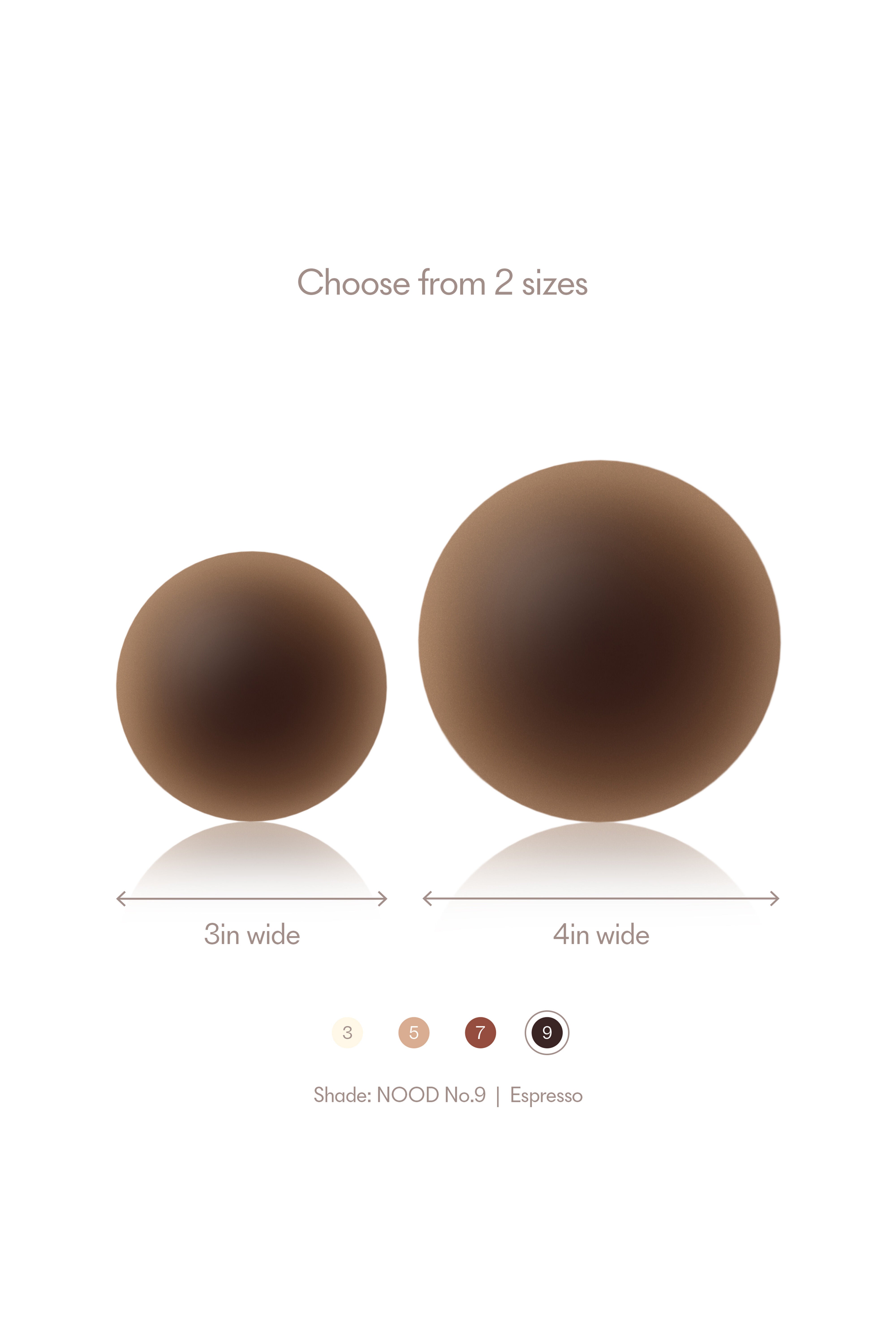 No-Show Adhesive & Reusable Nipple Covers, No 9 Espresso / Brown, alternate image number 3
