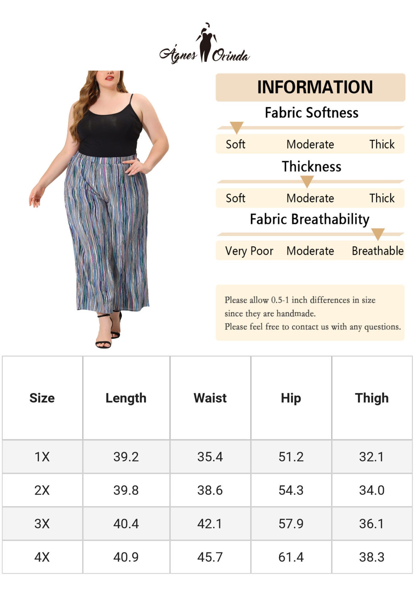 STRIPE BOHO WIDE LEG PAPER BAG PALAZZO PANTS, Blue / Azure Blue, alternate image number 3