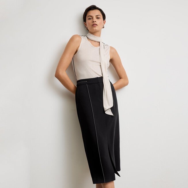 Felicity Scarf Tank - Cloud Jersey, Ivory / Ivory, alternate image number 1