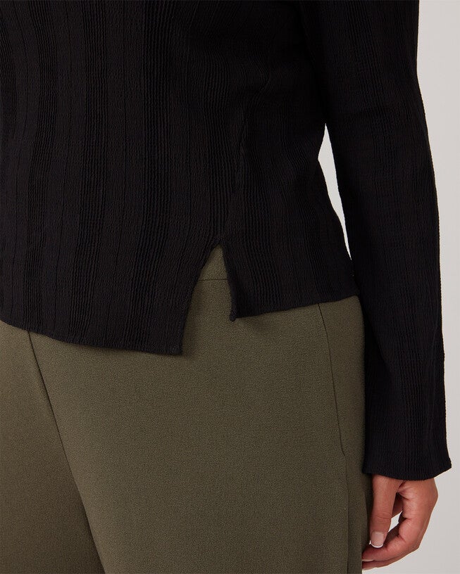 Picnic Long-Sleeve Black Top, Black / Black, alternate image number 4