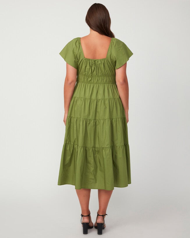 ANA MIDI DRESS, Kiwi / Forest Green, alternate image number null