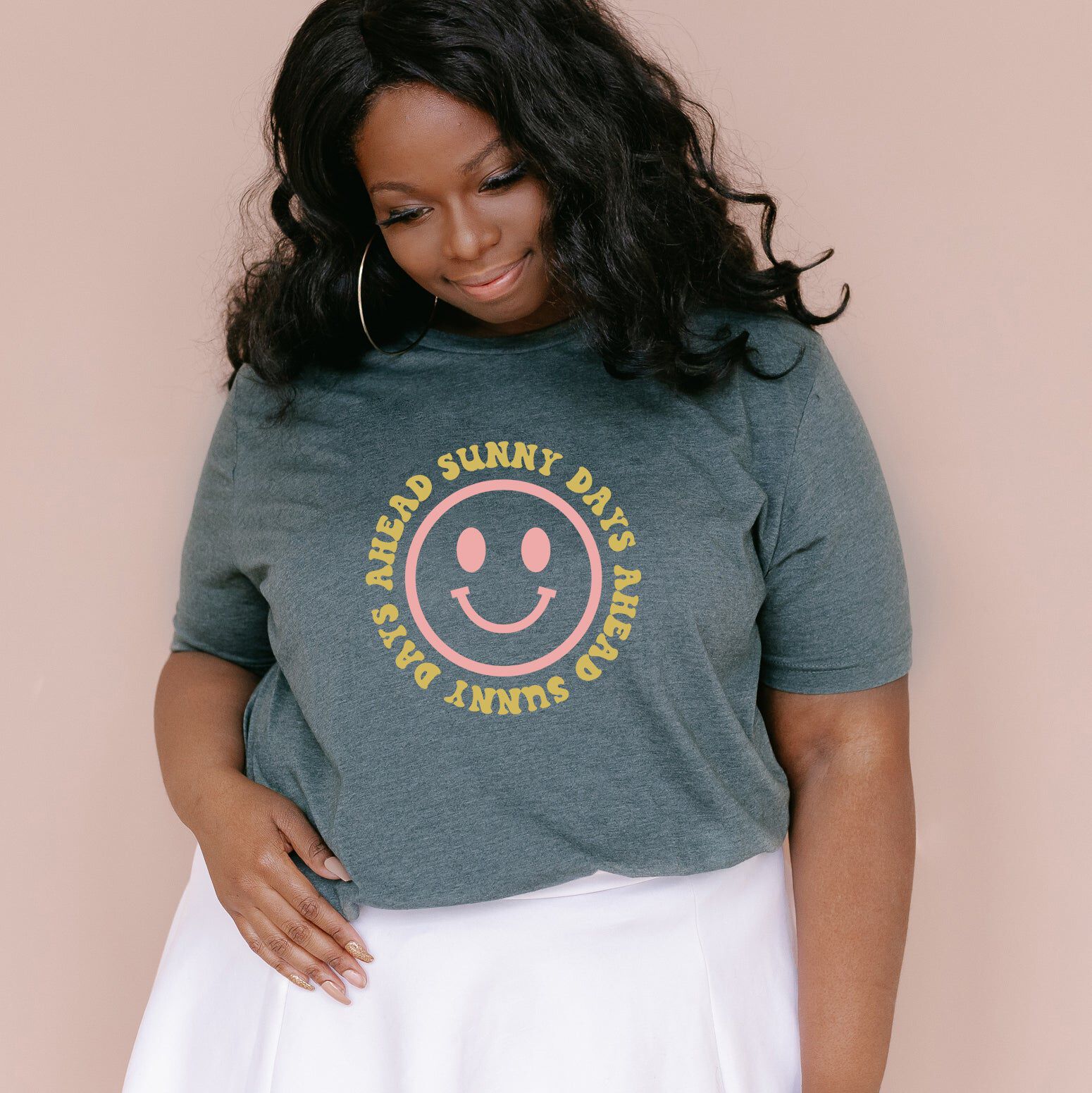 Sunny Days Ahead Smiley Face, Forest / Forest Green, hi-res image number 0