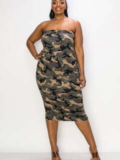 ARIANA CAMO TUBE DRESS, Olive Airforce Moss / Olive Green, hi-res image number 0