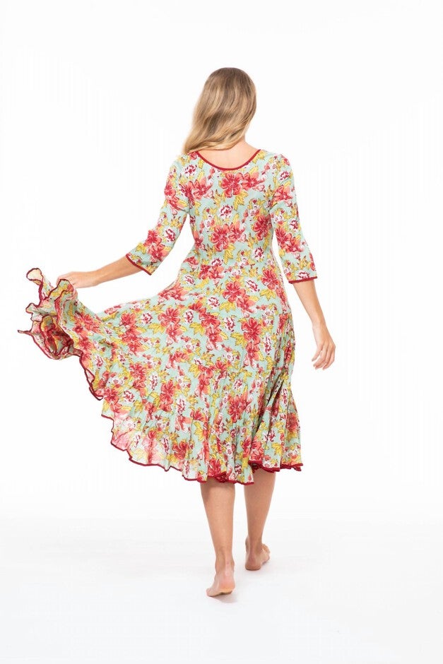 RUBY COTTON SUN DRESS IN MINT TEA DANCE, , alternate image number null