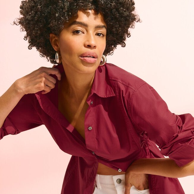 Bentley Al Fresco Shirt - Cotton Poplin, Cinnabar / Red, alternate image number 3