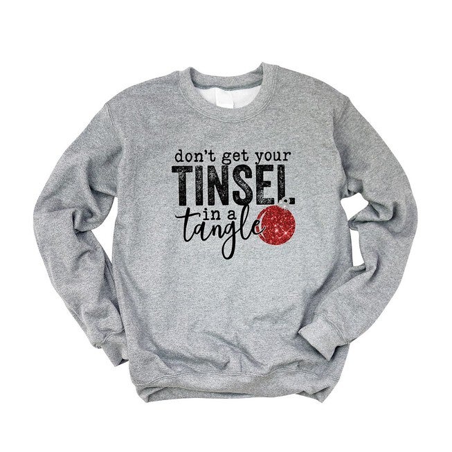 Tinsel In A Tangle Bulb Graphic Sweatshirt, Graphite / Light Grey, hi-res image number 0