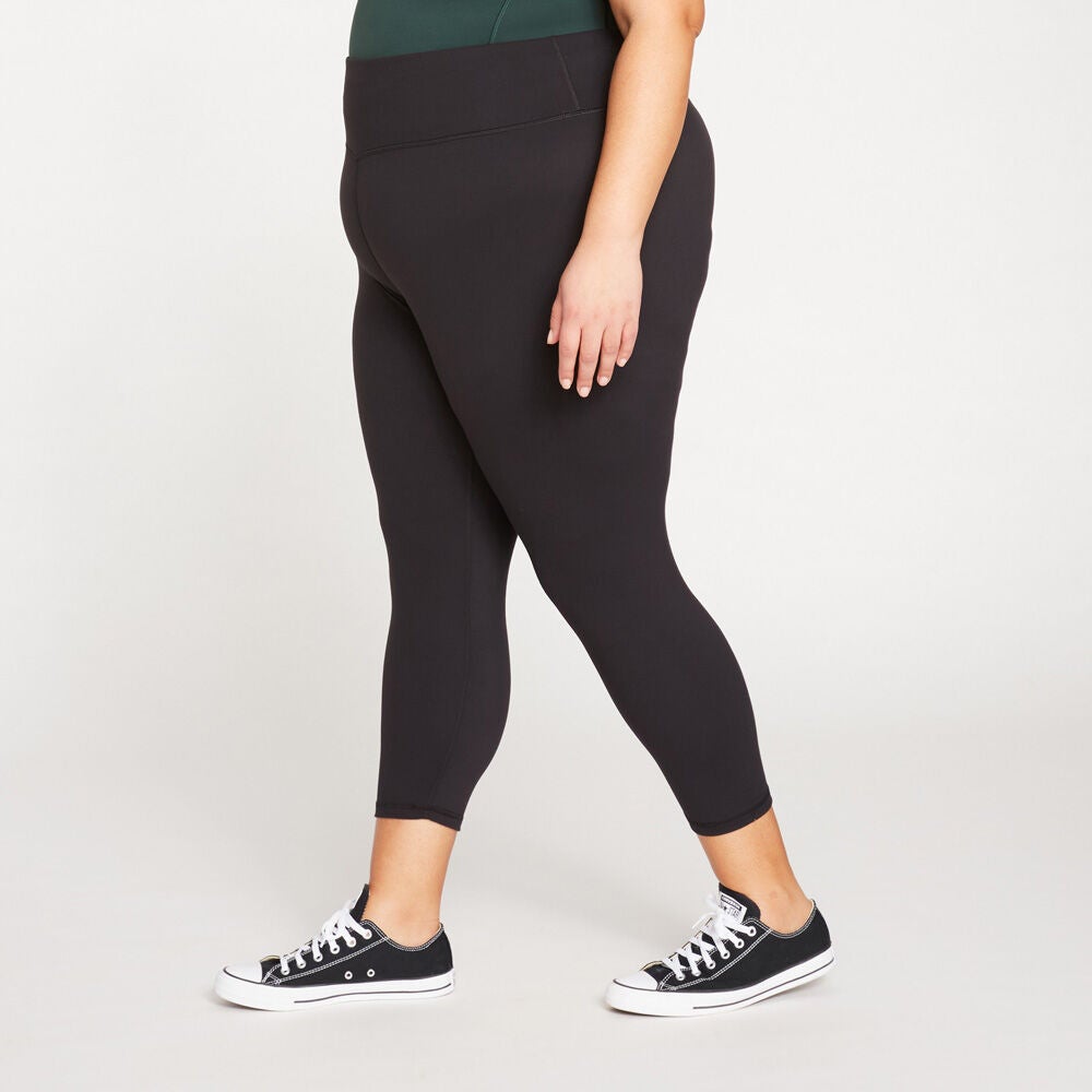 Universal Standard Womens Plus Next-to-Naked Cropped Legging, Black / Black, alternate image number 1