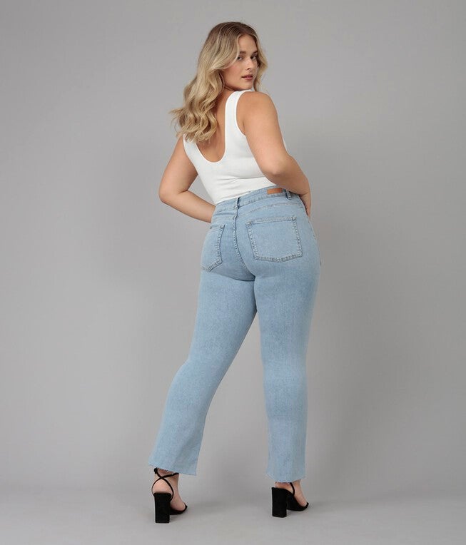 Women's Light Wash High Rise Bootcut Jeans, True Denim / Light Wash, alternate image number 2