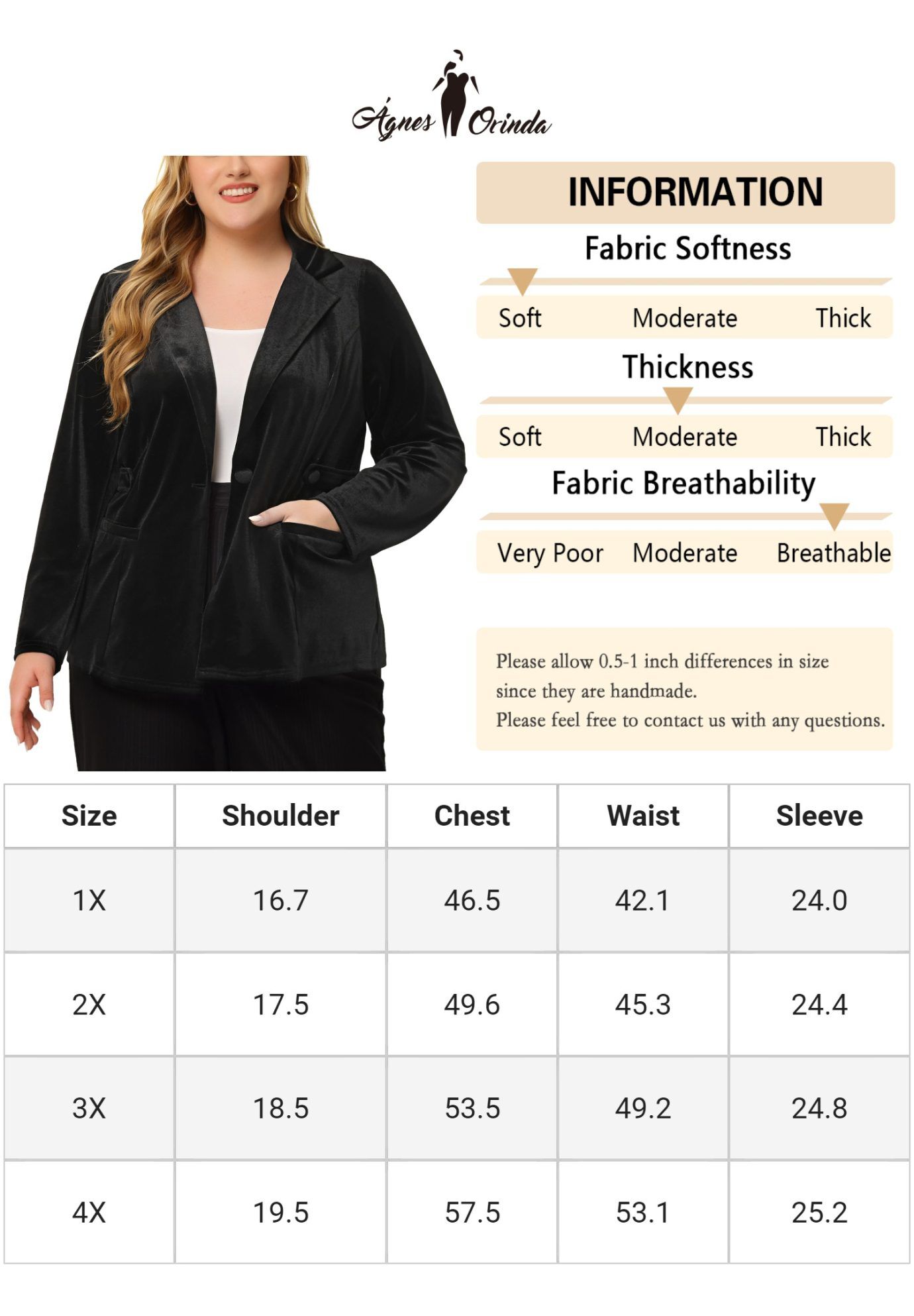 VINTAGE VELVET BUTTON NOTCHED LAPEL BLAZER, Black / Black, alternate image number 4