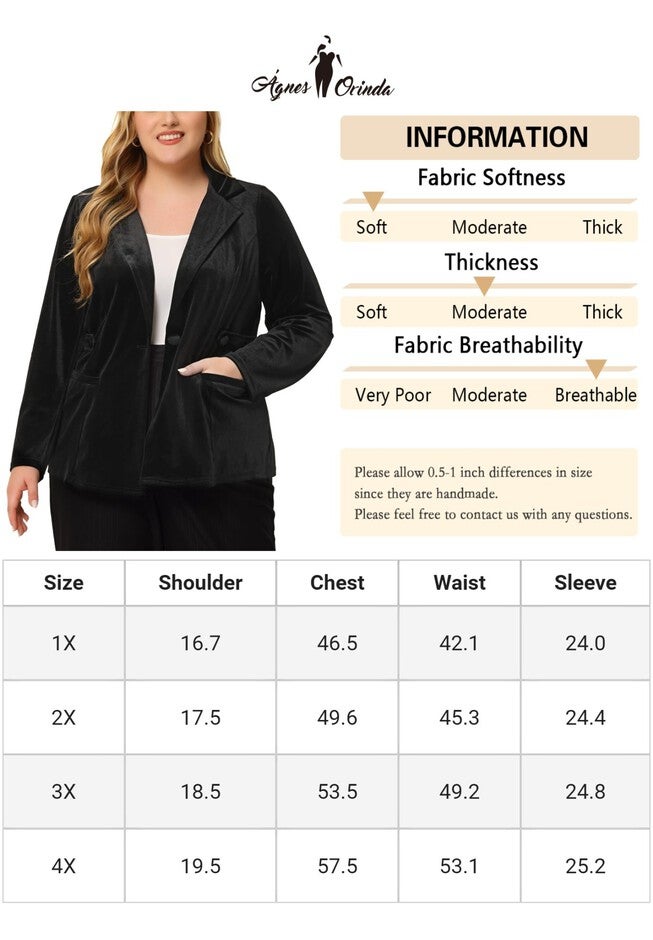 VINTAGE VELVET BUTTON NOTCHED LAPEL BLAZER, Black / Black, alternate image number 4