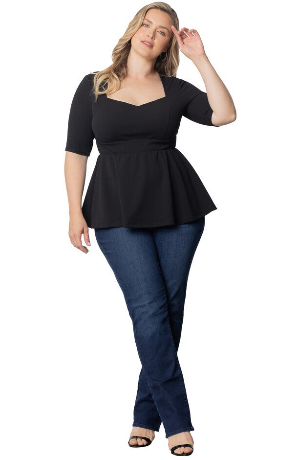 Posh Peplum Top, , alternate image number 7
