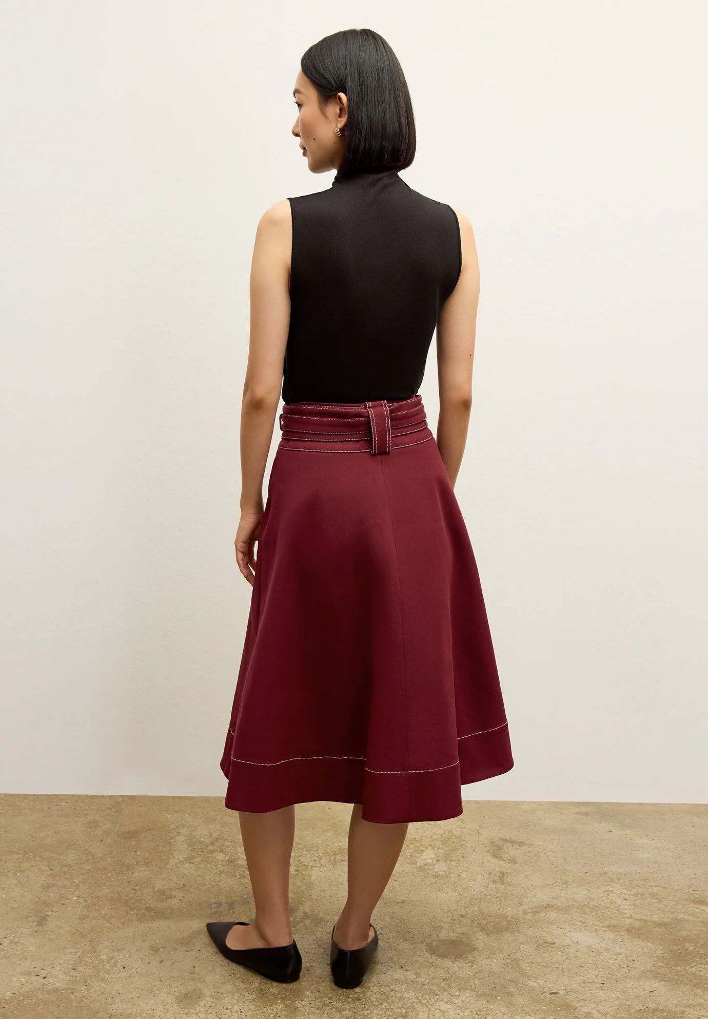 Jett Tank - Organic Ribbed Pima Cotton, Black / Black, alternate image number 3