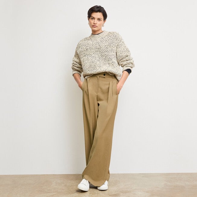 Bia Pleated Trouser - Air Twill, Macaroon / Brown, alternate image number 1