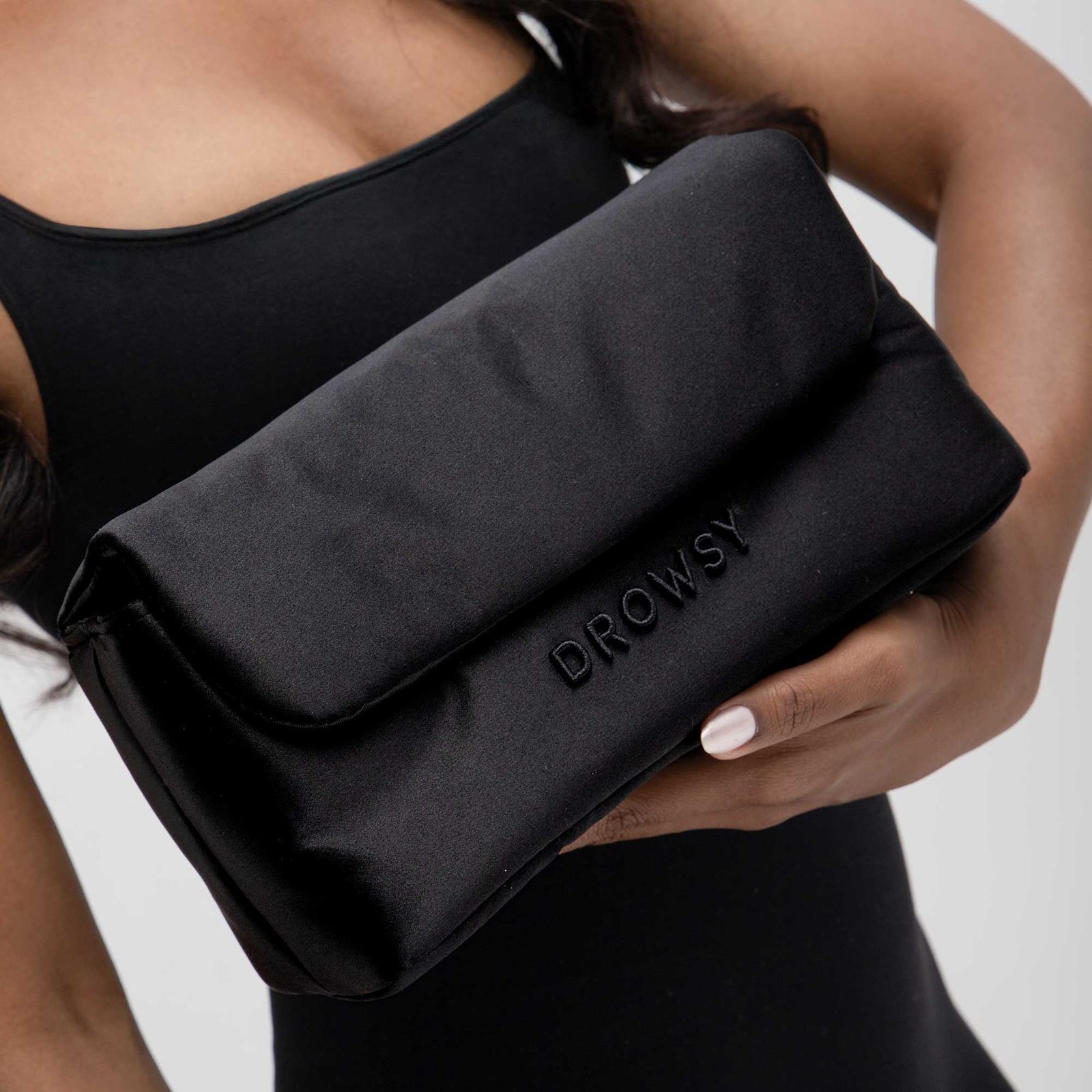 Silk Necessaire Bag, Black Jade / Black, alternate image number 2