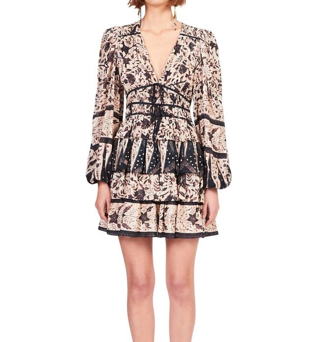 NINA DRESS, Plumeria / Beige, hi-res image number null