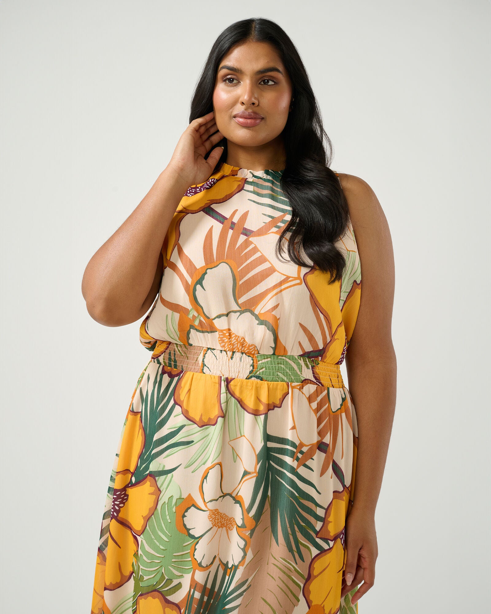 Paradisa Dress, PrimroseFern / Orange, alternate image number 1