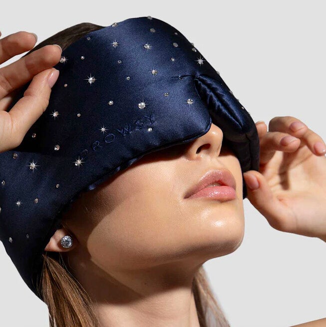 Swarovski Silk Sleep Mask, Midnight Blue / Navy, alternate image number null