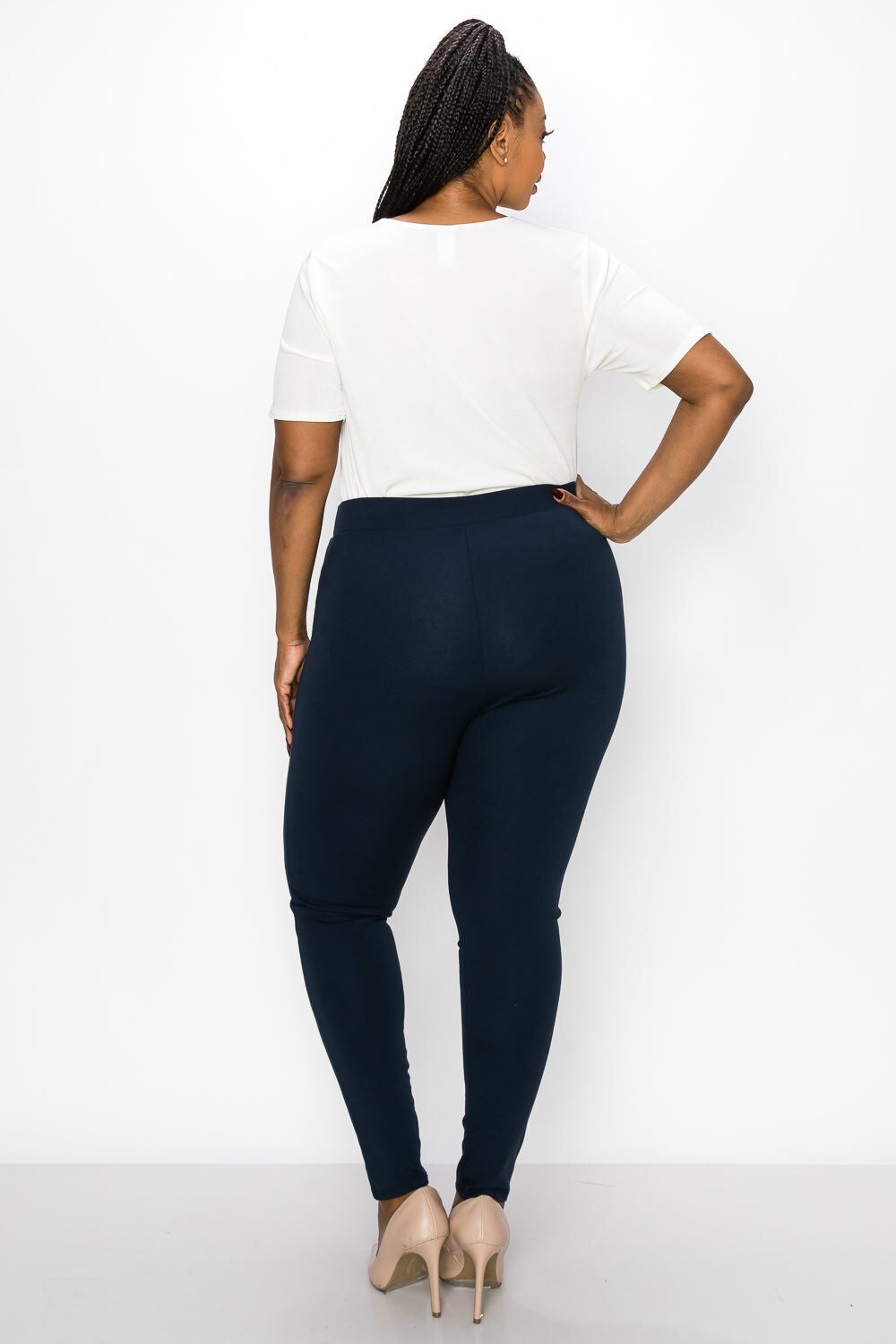 PREMIUM PONTE LEGGINGS, Navy / Navy, alternate image number 3