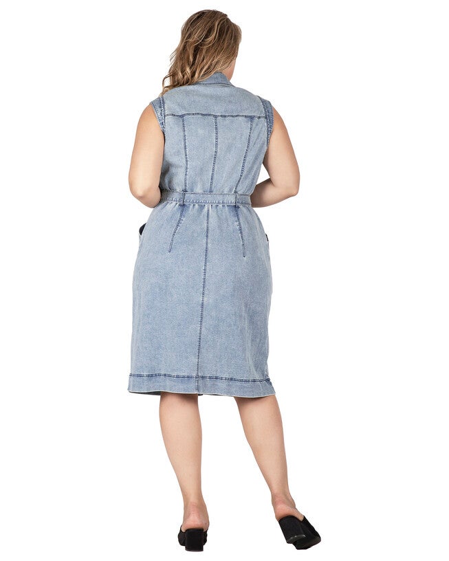Athena Women's Trench Silhouette Plus Size Midi Dress, , alternate image number 6