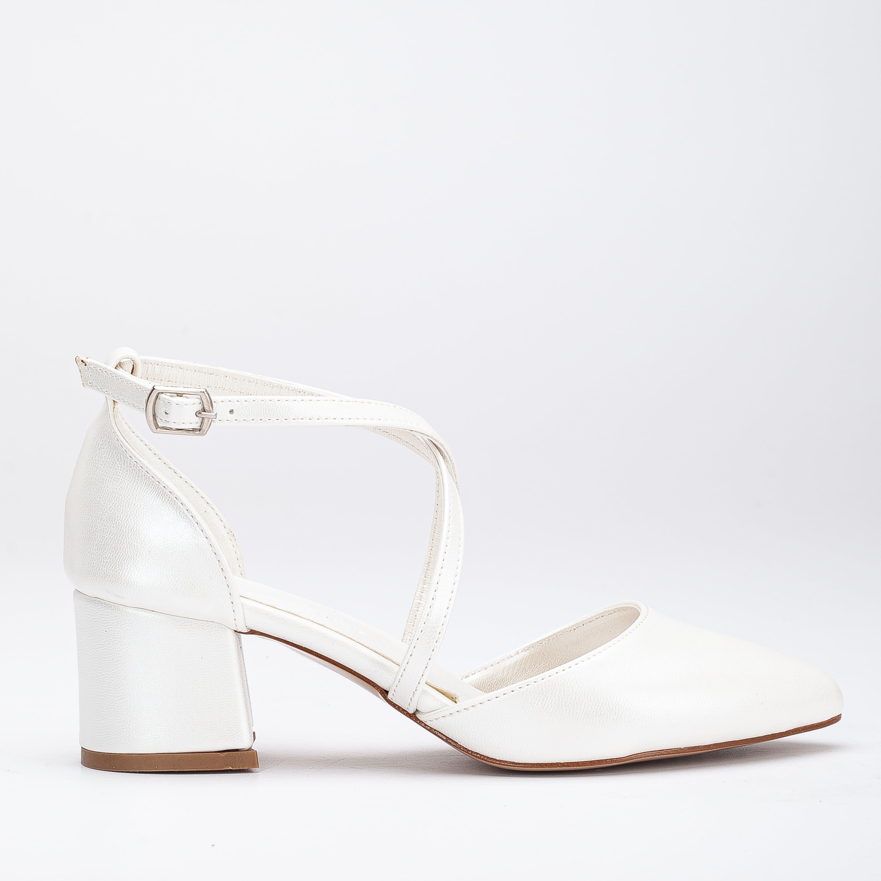Dolly Low Block Heel Pumps, Ivory Faux Leather / Ivory, hi-res image number 0