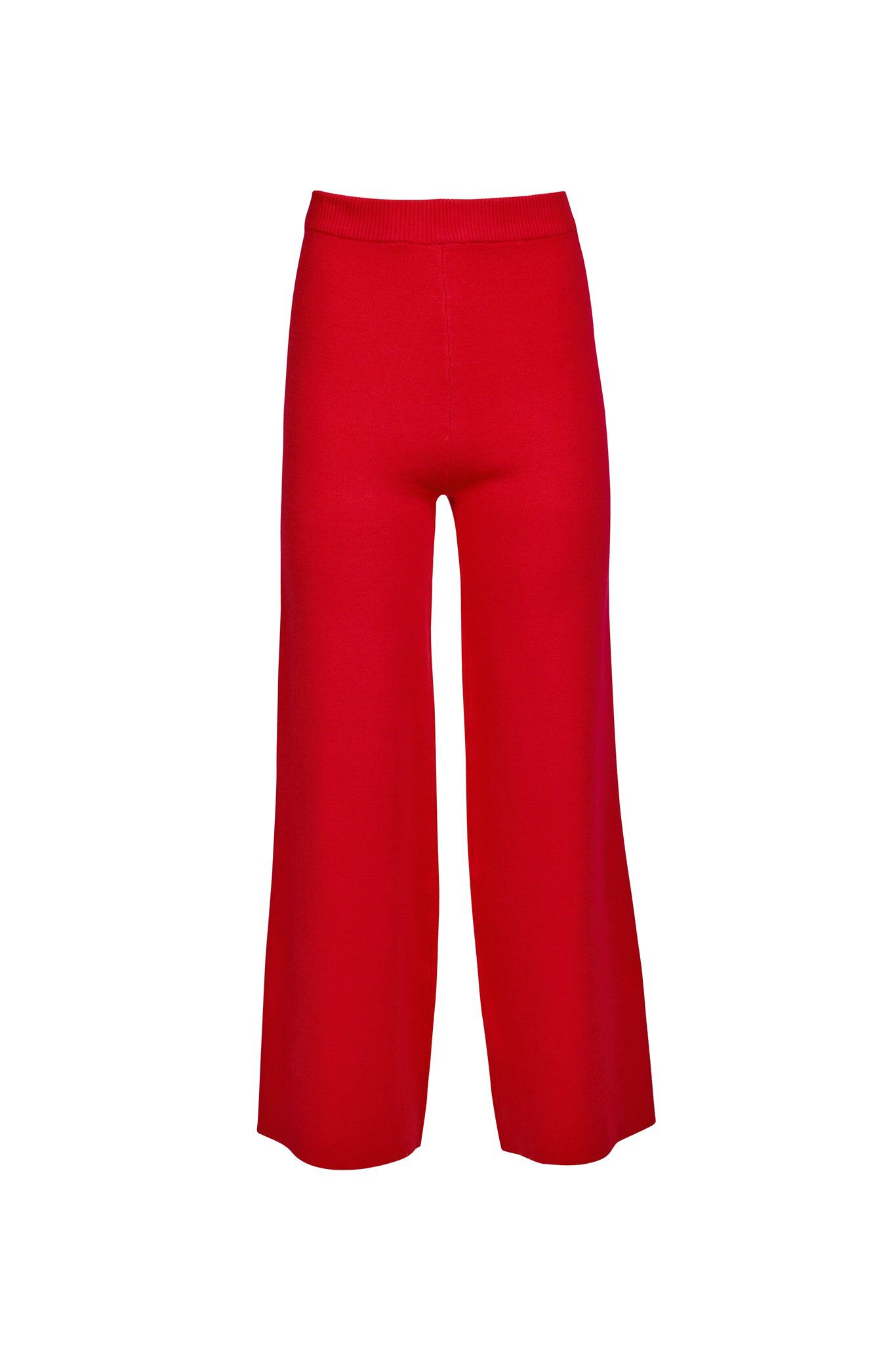 Knit Wide Leg Cropped Pant, Red / Red, hi-res image number 0
