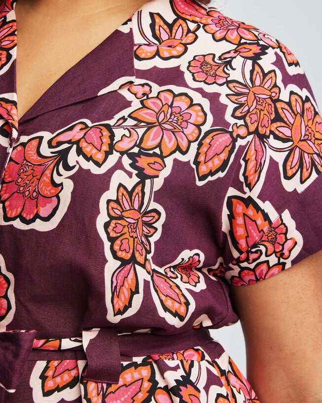 Jasmin Linen Floral Dress, , alternate image number null