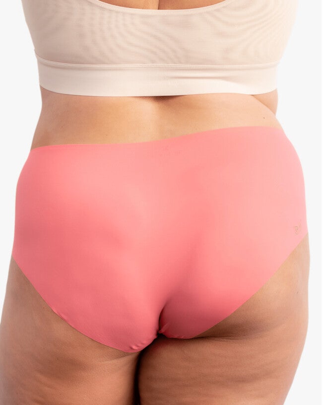 Soft Seamless Briefs with Lace, Calypso Coral / Pink, alternate image number null
