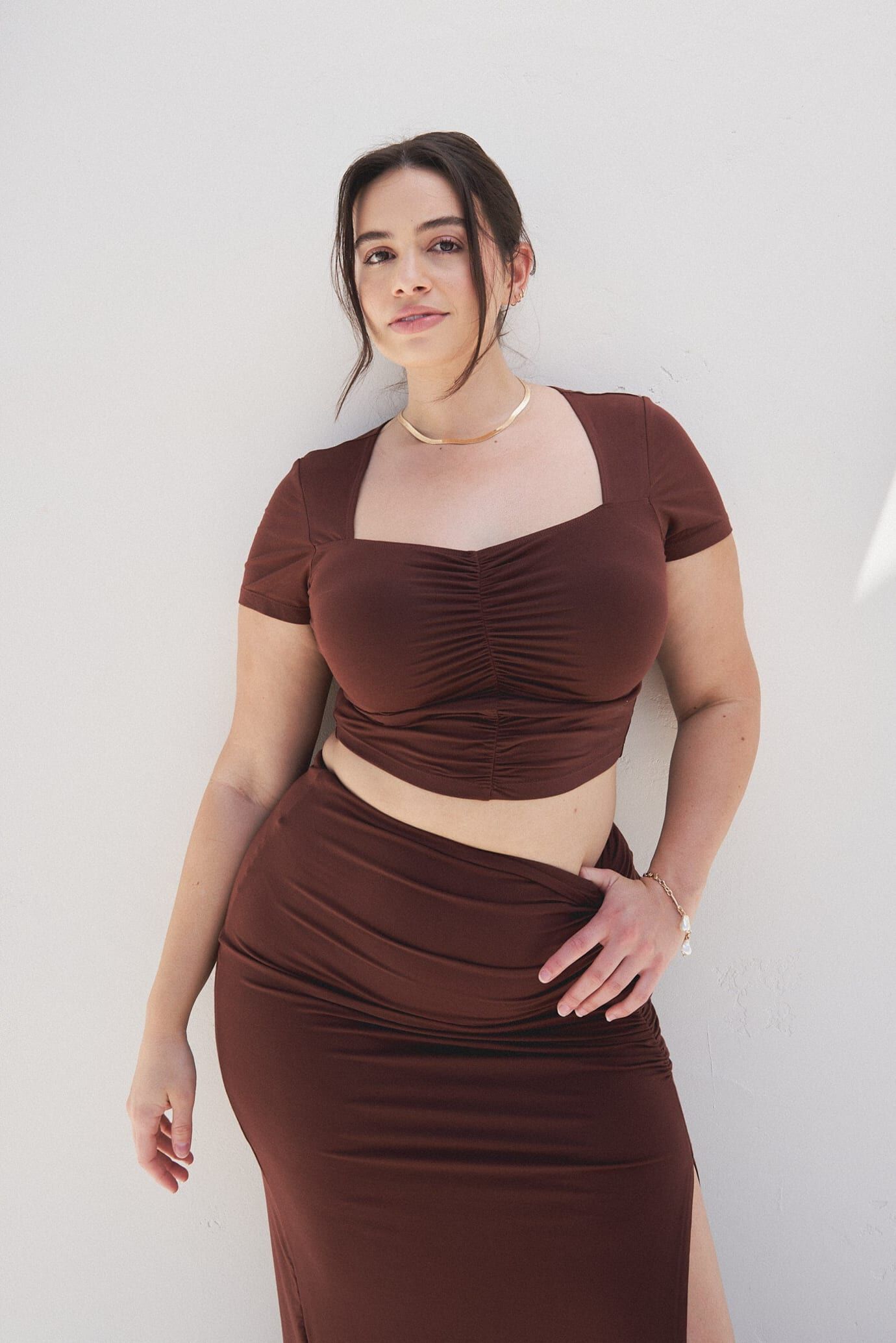 Skylar Baby Tee, Chocolate / Brown, hi-res image number 0