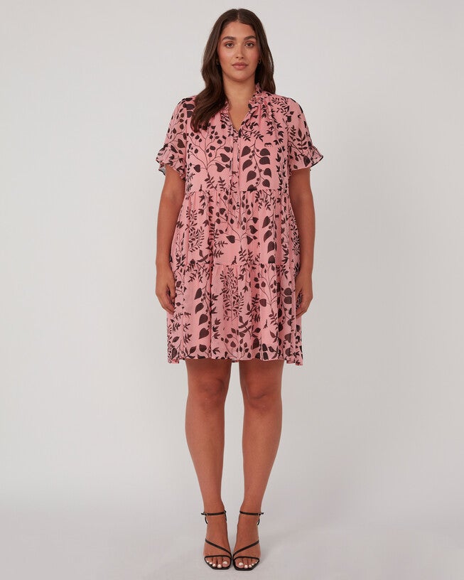 Aurora Tiered Mini Dress, RoseBlack / Pink, hi-res image number null