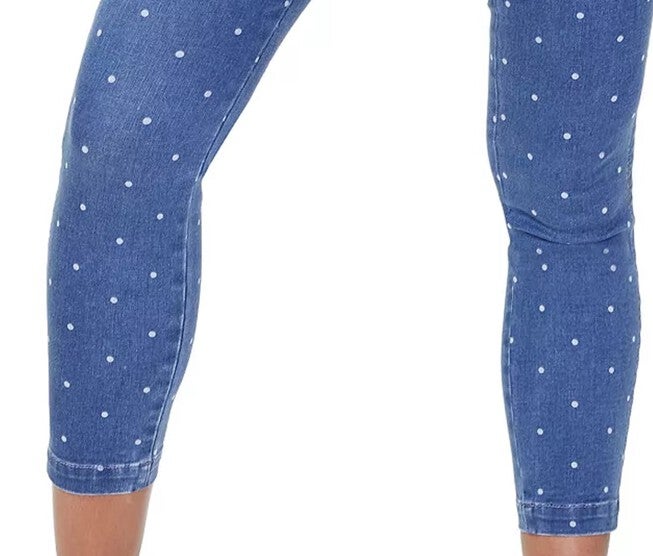 NYDJ Women's Ankle Polka Dot Skinny Jeans Blue 0, , alternate image number null