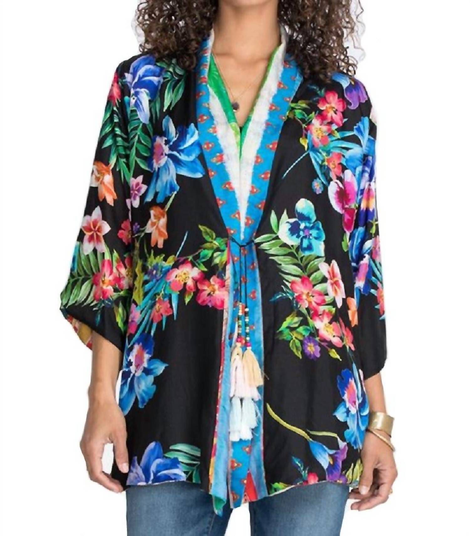FRIENDSHIP ANASTASIA KIMONO IN MULTI, Multi / Red, alternate image number 1