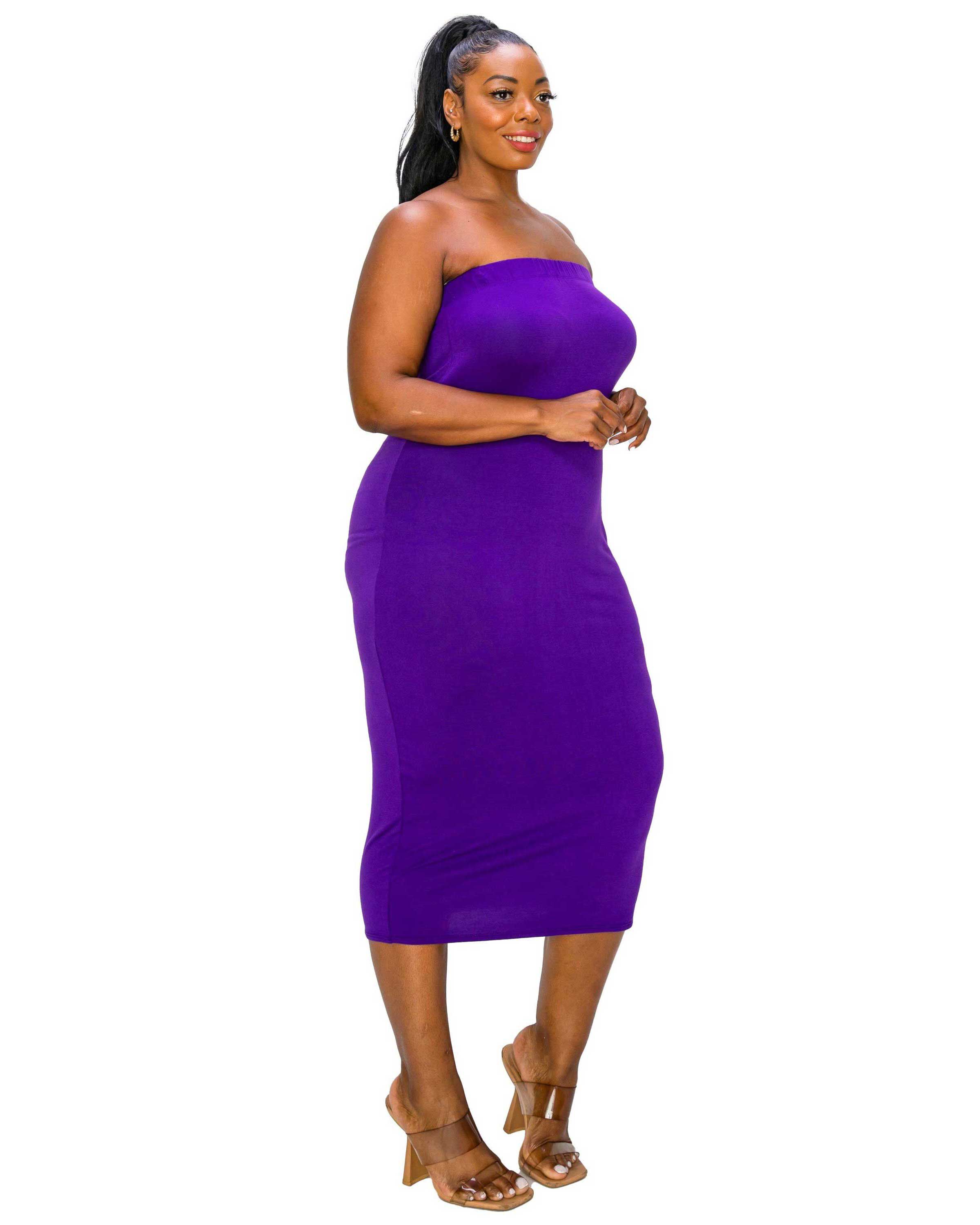 WILLOW TUBE DRESS, Purple / Purple, alternate image number 2