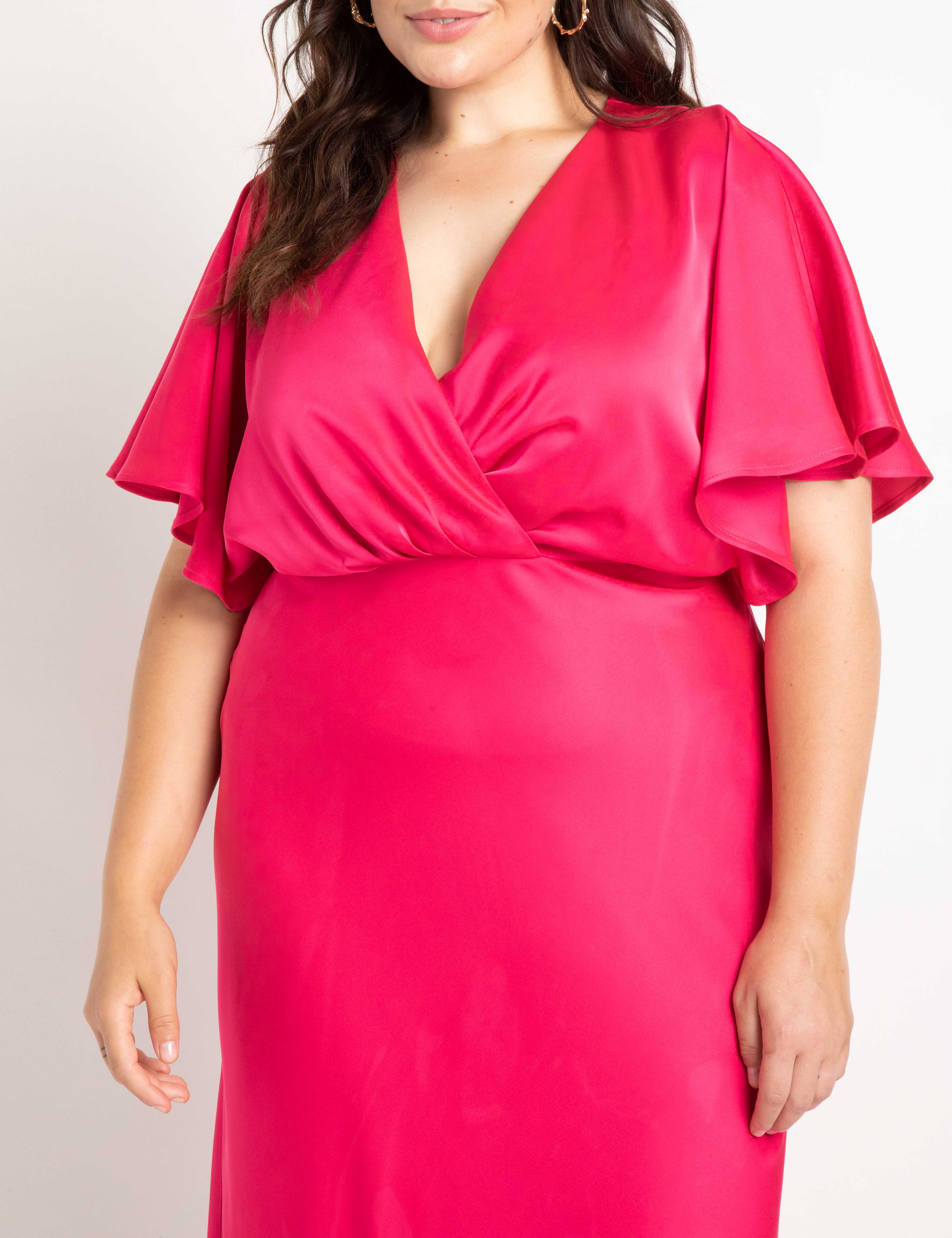 Kimono Sleeve Maxi Dress | Pink, Pink / Pink, alternate image number 1
