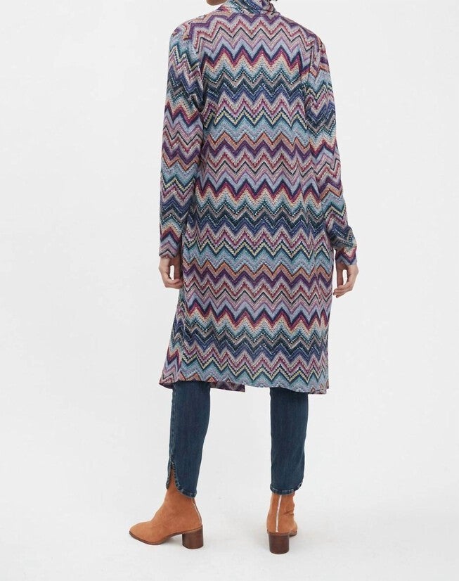 LONG CARDIGAN IN MULTI, Multi / Purple, alternate image number null