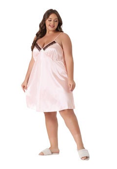 SATIN LACE CHEMISE NIGHTGOWN LINGERIE V-NECK CAMI SLEEVELESS DRESS SLEEPWEAR
