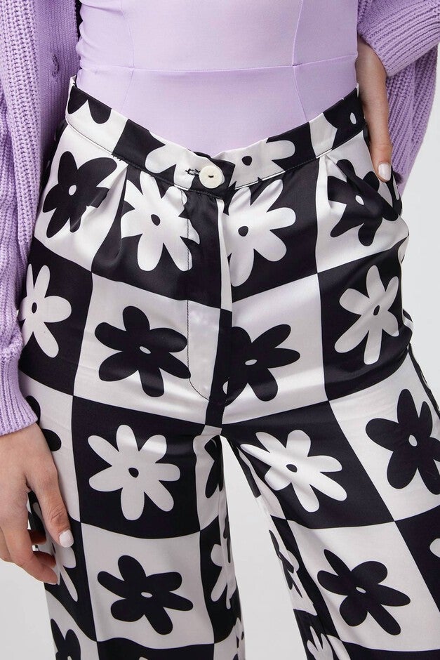 COURTNEY WIDE LEG PANT IN BLACK/WHITE, BlackWhite / Black, alternate image number null