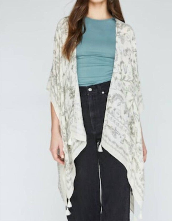 LEDGER KIMONO IN CREAM BOTANICAL, Cream Botanical / Cream, alternate image number null