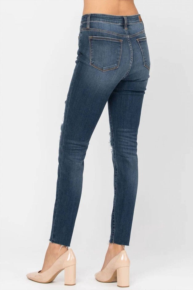 LIZZY LEOPARD PATCH SKINNY JEANS, Denim / Azure Blue, alternate image number null