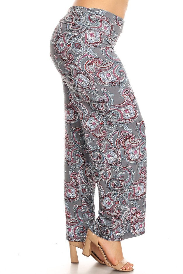 Paisley Printed Palazzo Pants, , alternate image number null