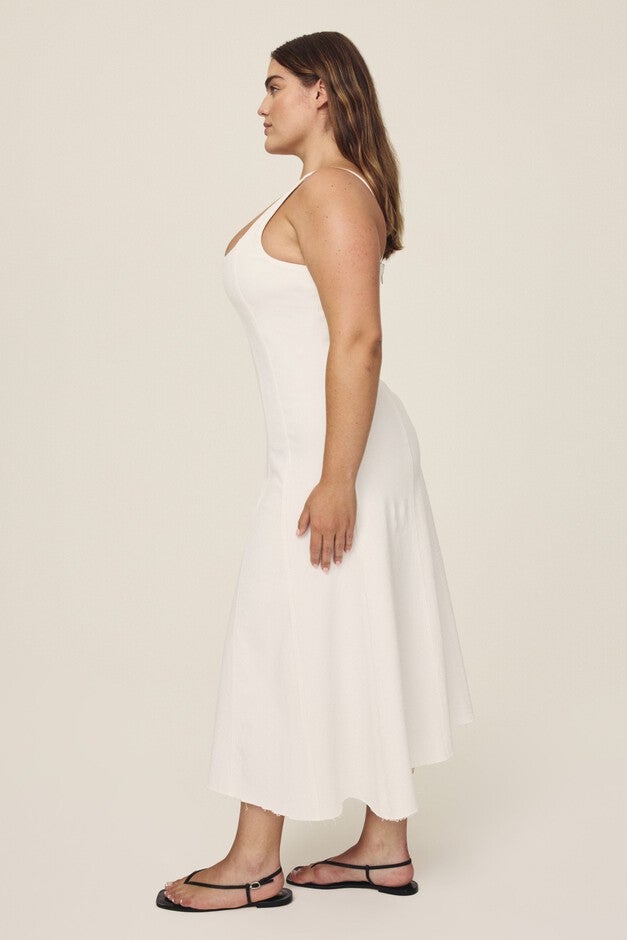 PSA PLUS - DENIM MAXI DRESS | OPTIC, OPTIC / White, alternate image number 1