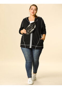 ZIP FRONT LONG SLEEVE HOODIE JACKET